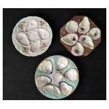 3 European Porcelain Oyster plates