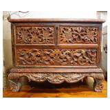 Highly Carved 19th c. Indo-Spanish Coffer