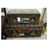 2 Vintage Painted Mexican trunks