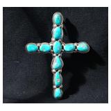 Navajo Turquoise & Sterling Cross
