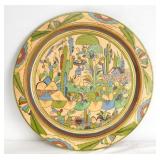 Vintage Mexican Handpainted Tonala Pottery Charger
