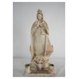 Antique Terra Cotta Madonna candle holder