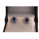 14kt White Gold Diamond & Tanzanite earrings