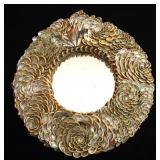 Round Opalescent Sea-Shell Art Mirror