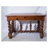 English leather top library table