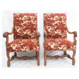 Pair of Spanish Baroque Arm Chairs
