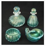 2 Murano perfumes and 2 bowls