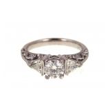 Platinum signed Tacori approx 2 ctw  diamond ring