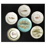Collection of 6 European Porcelain Fish plates