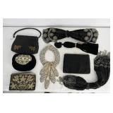 Beaded, embroidered antique handbags