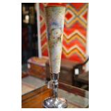 Shreve & Co. Sterling Silver & Glass Floral Vase