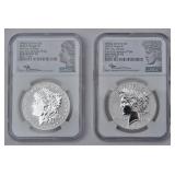 2023 NGC RPF70 Peace and Morgan silver dollar Set