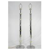 Pair Art Deco chrome floor lamps