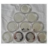 10 Indian Head Buffalo 2002 Silver 1 troy oz coins