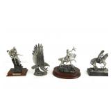 Four Chillmark Pewter Western Sculptures
