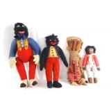 4  Antique Negro cloth dolls