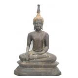 Antique Bronze seated Sukhothai Buddha