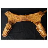 Sterling and Leather tooled Gun belt & holster rig