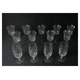 Collection of Antique  Etched Crystal stemware