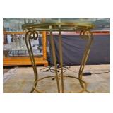 Glass dining  table with wrought Iron base