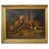 Freida Hermerdinger Antique Print - Fox in Hen