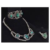 Old Pawn Navajo Spider Web Turquoise Jewelry