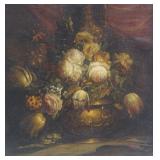 19th c. Oil on Canvas Stillife with Roses