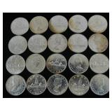 Twenty Uncirulated Canadian .999 Silver Dollars