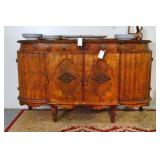 19th c. Burl walnut French 2 door Server