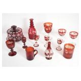 Antique Ruby cut to clear  Glasses and more
