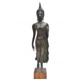 Antique Bronze Walking Sukhothai Buddha