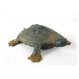 Antique Cast Iron Green Painted Turtle Doorstop