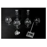 Val St Lambert candle sticks, 4 Brandy