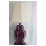 Large Republic Period Chinese Plum Glaze Lamp