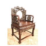 Chinese inlaid mother of pearl hardwood chair