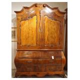 19th c. Flamed Mahogany Bombay Claw Foot Cabinet