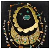 Multi gemstone silver necklaces, Voubel