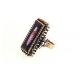 Antique large amethyst and diamond ring