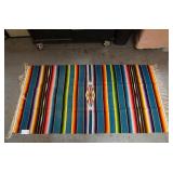 Mexico Saltillo Blue Rainbow Serape