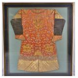 Chinese Golden Silk  Robe in presentation frame