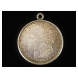 1896 Morgan Silver Dollar Pendant with Bezel