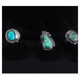 Three Old Pawn Navajo Turquoise rings