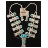 Navajo figural squash necklace & earring set