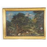 American School painting - Hunting scene