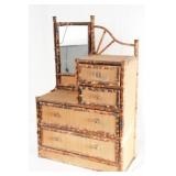 Salesman Sample Bamboo Doll Size  Mirrored Dresser