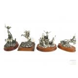 Four Pewter Indian sculptures by Donald Polland