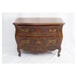 French Style  Highly Carved 2-Drawer Commode