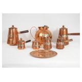 Taxco "Artesanias" Silver over Copper Tea Service
