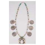 Navajo Morgan Silver Dollar Squash Style necklace