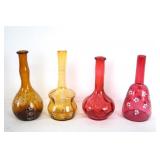 Four Antique Glass Barber Bottles